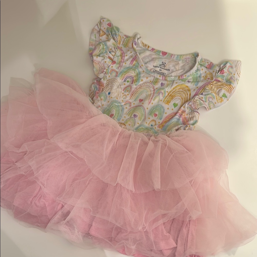 Little Snuggles Rainbow Print Dress